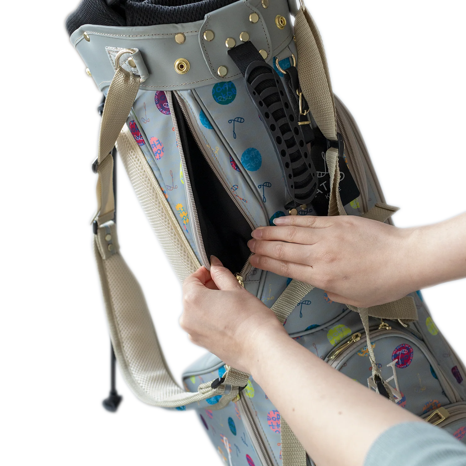 キャディーバッグ(ハーモニードットライン)/ATAOゴルフ/アイスベージュ - Image 10