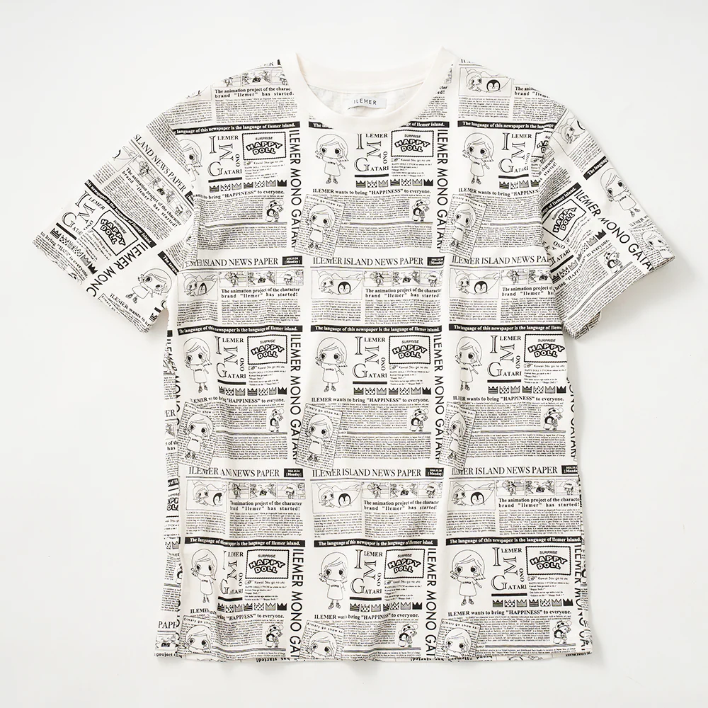 ニュースペーパー柄・Tシャツ(フリー) - Image 3